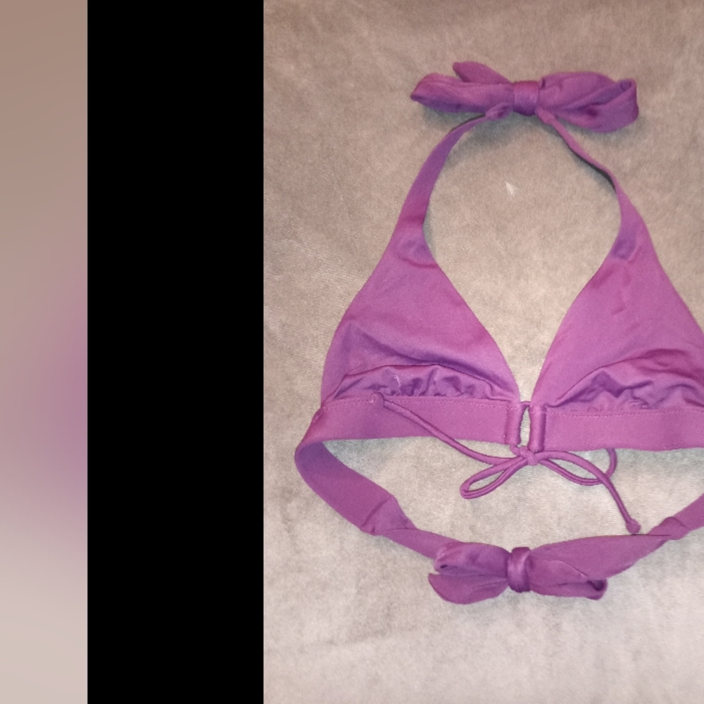 Purple Victoria's Secret Halter Bikini Top Size Small